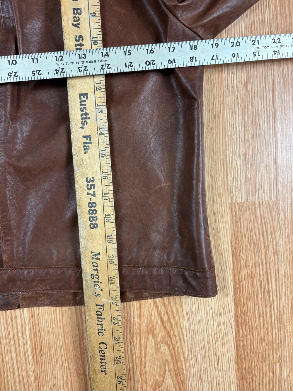 Vintage old navy Brown Leather Zip Front Jacket - Picture 8 of 8
